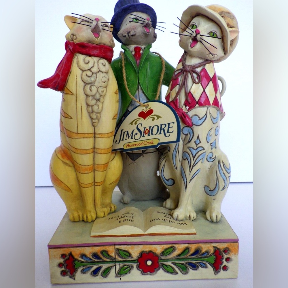 Vintage! Jim Shore Heartwood Creek Caroling Cats.